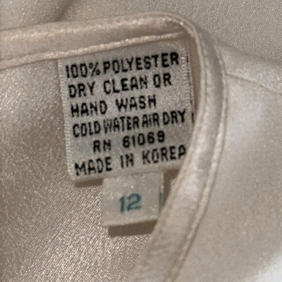 Nilani Womens Size 12 Cream Long Sleeve Polyester Dress With Pleated Hem - Picture 4 of 8